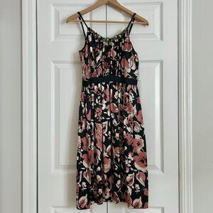 BNWT Maria Bianca Nero 100% Silk Floral Midi Dress